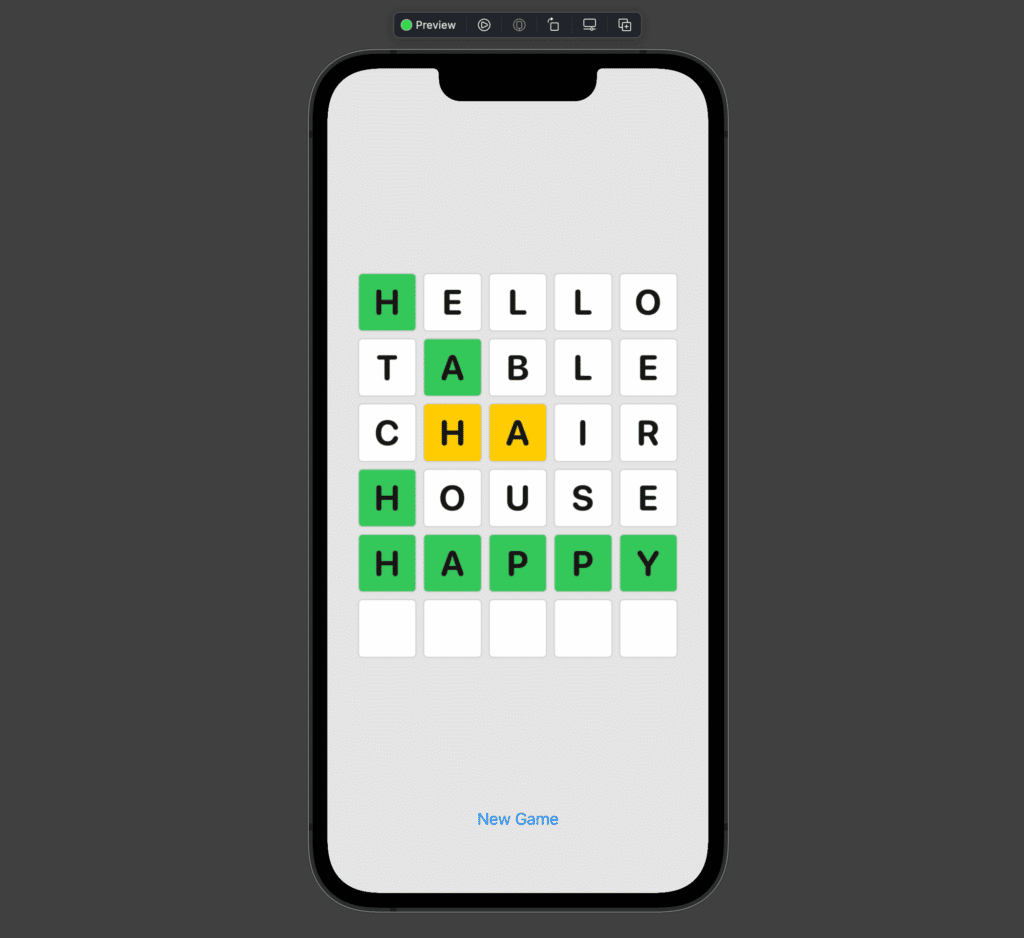 Wordle Game Screenshot in Light Mode
